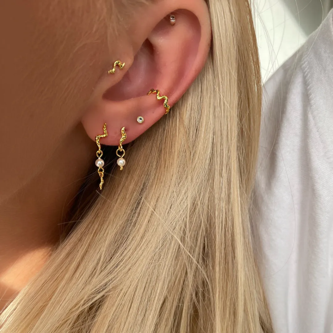 Nava Copenhagen Øreringe | Ørestikker>Aquarius Earrings - Gold Plated