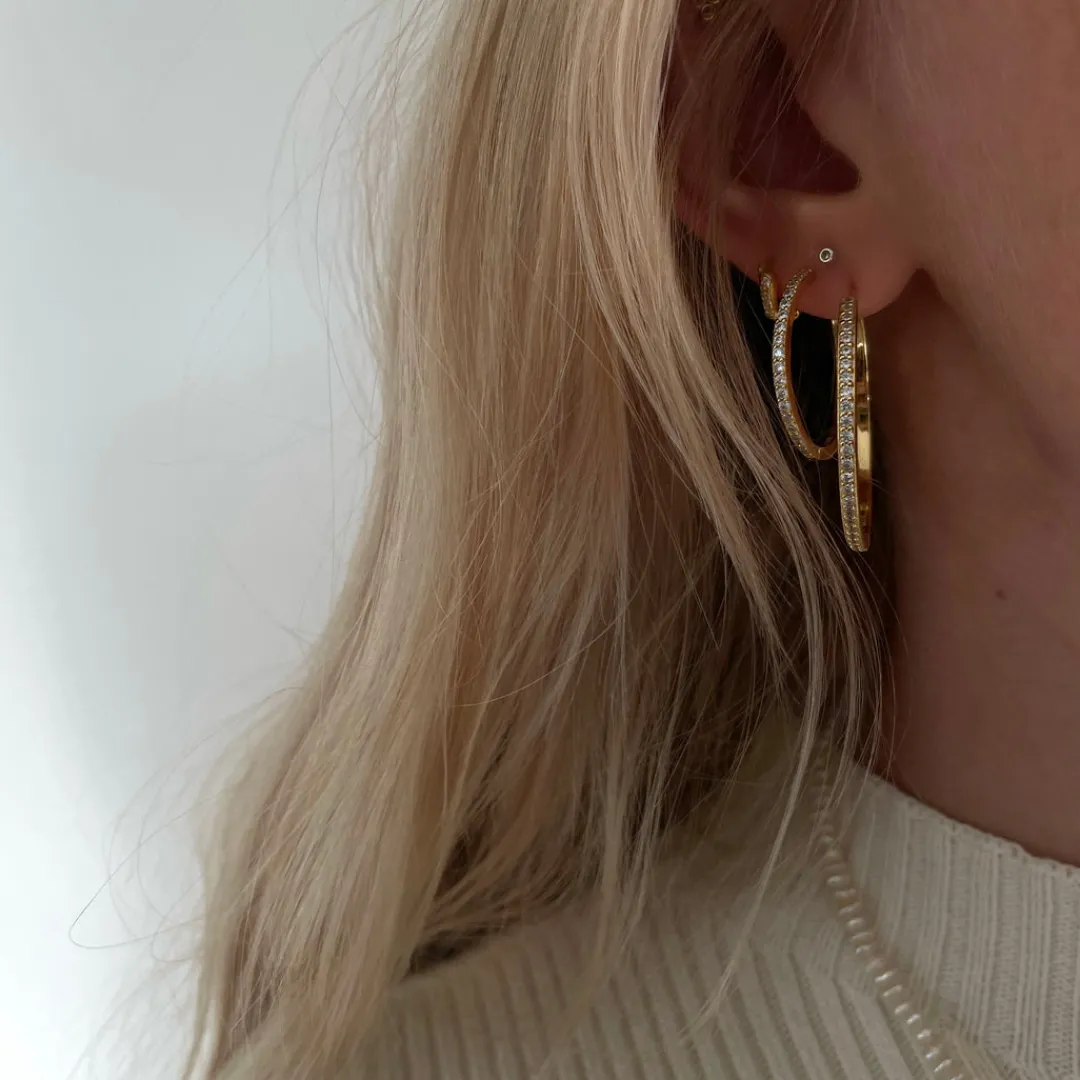Nava Copenhagen Øreringe | Hoops>Aquila Earrings L - Gold plated