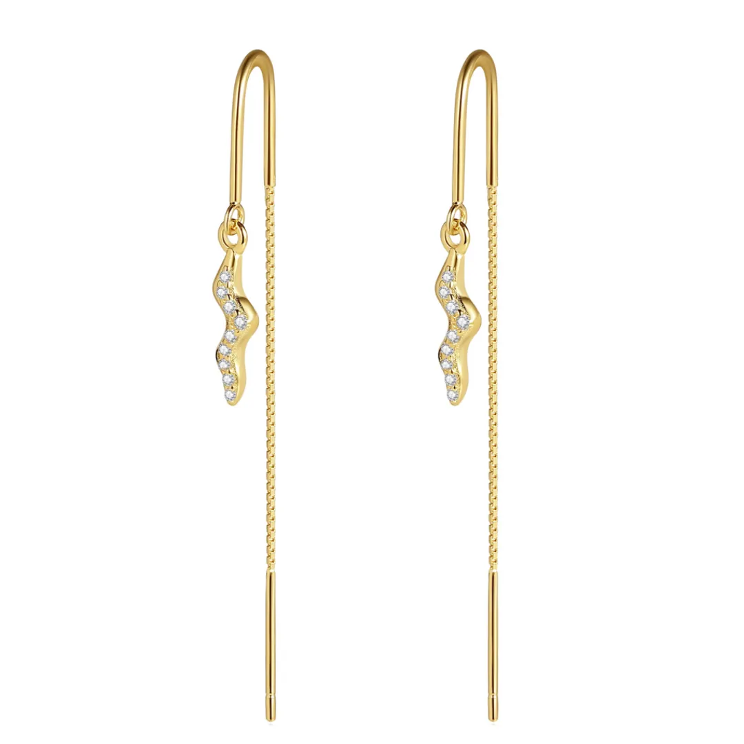 Nava Copenhagen Øretråde | Øreringe>Ascella Earrings - Gold Plated