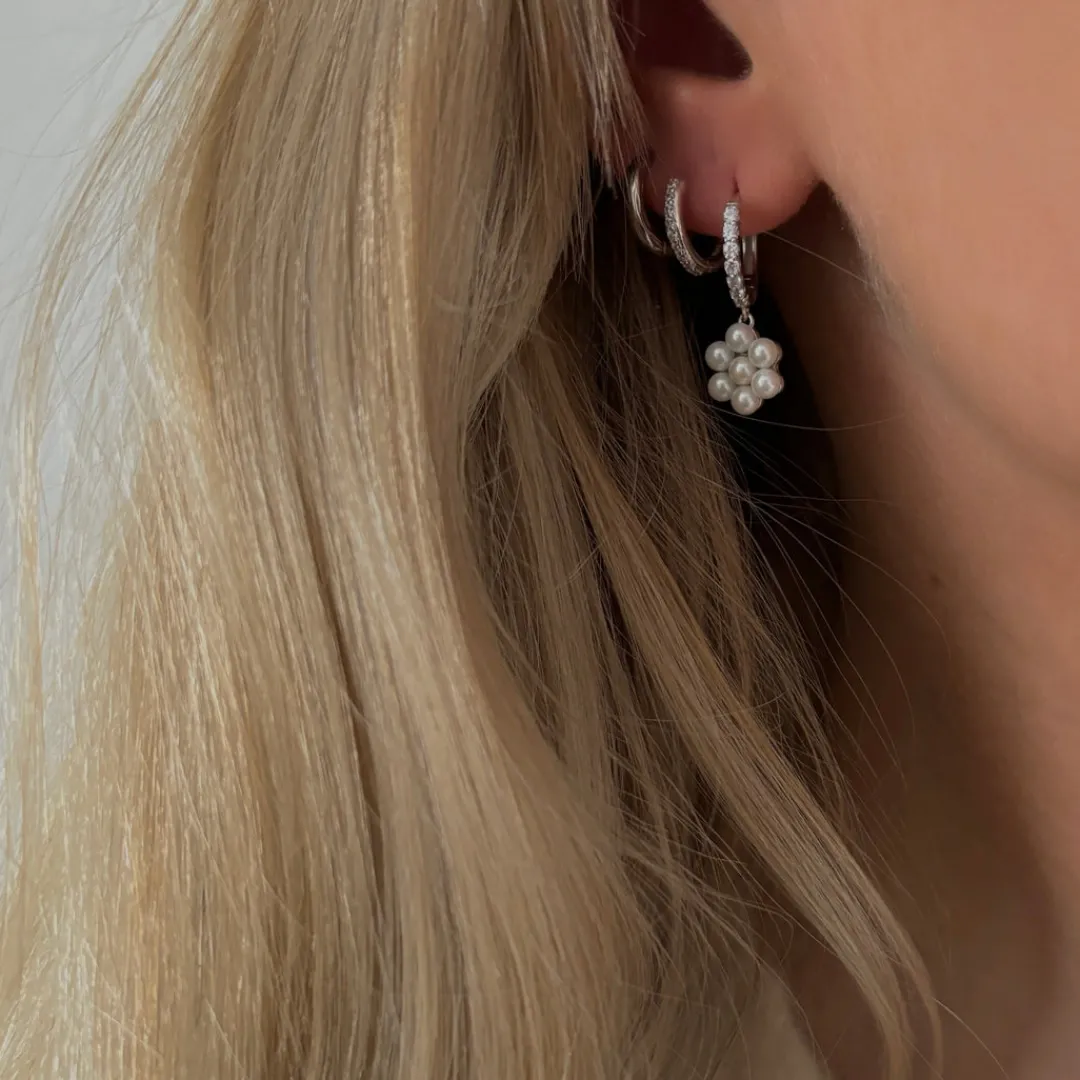 Nava Copenhagen Øreringe | Hoops>Blossom Earrings - Silver