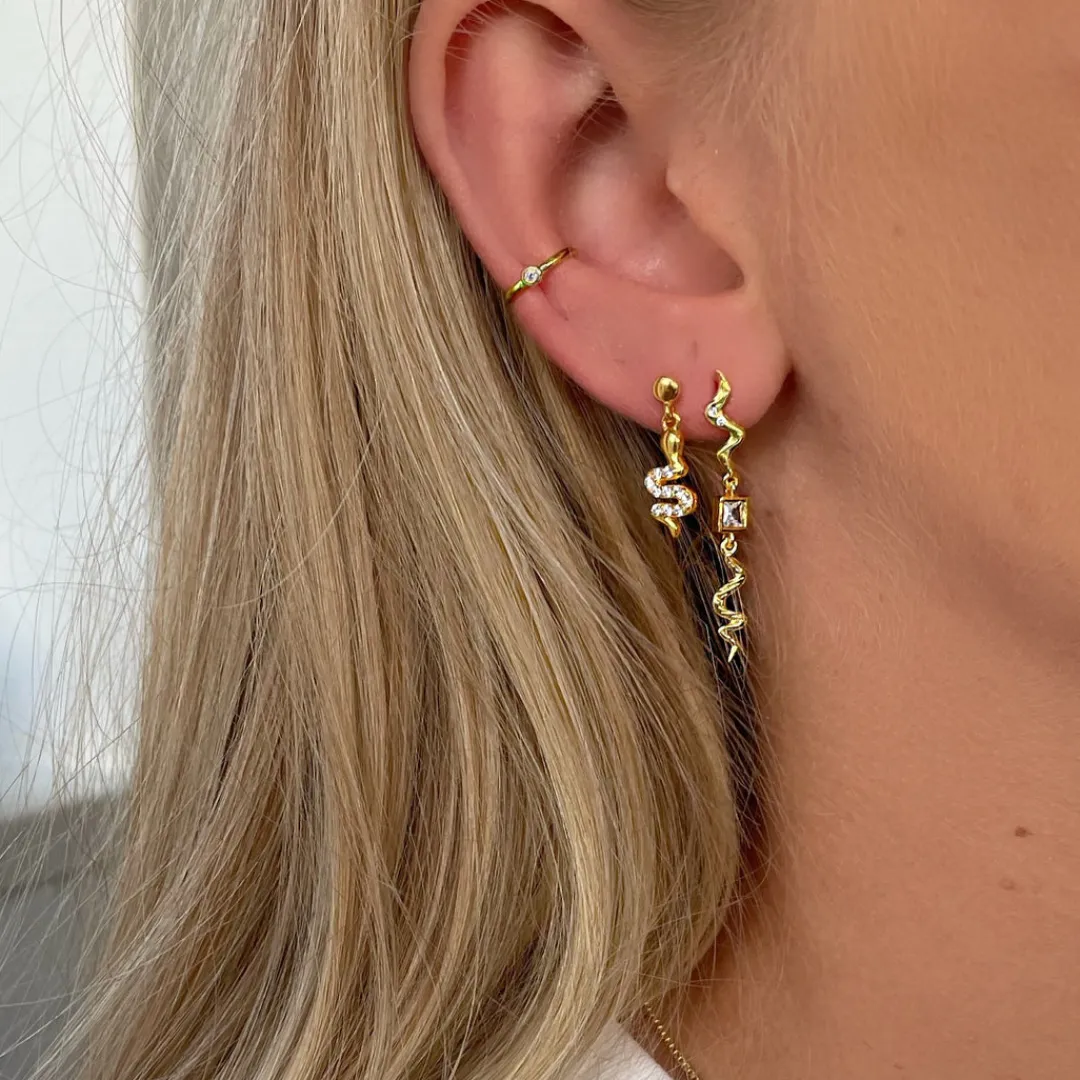 Nava Copenhagen Øreringe | Ørestikker>Boa Dangle Studs - Gold Plated