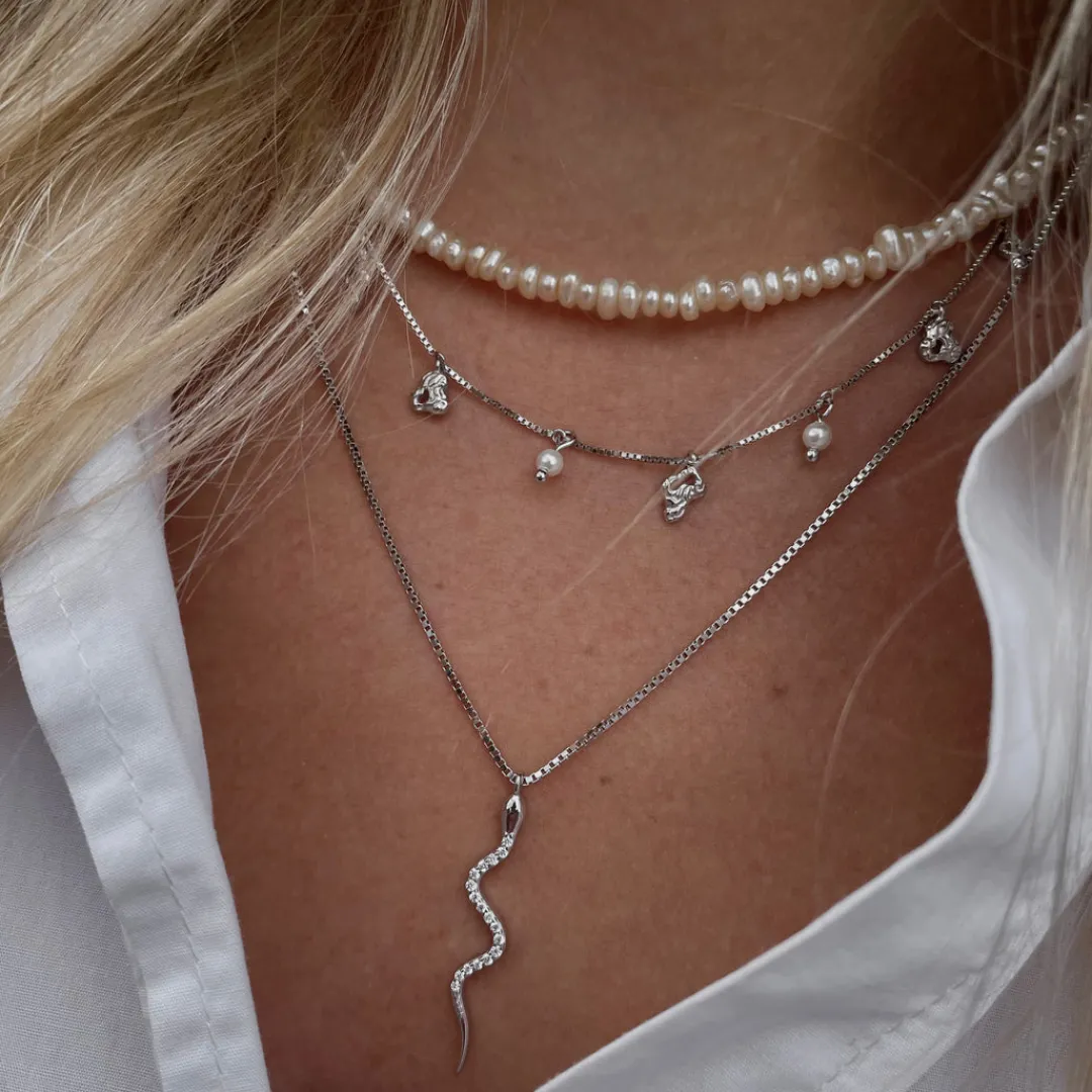 Nava Copenhagen Halskæder>Boa Necklace - Silver