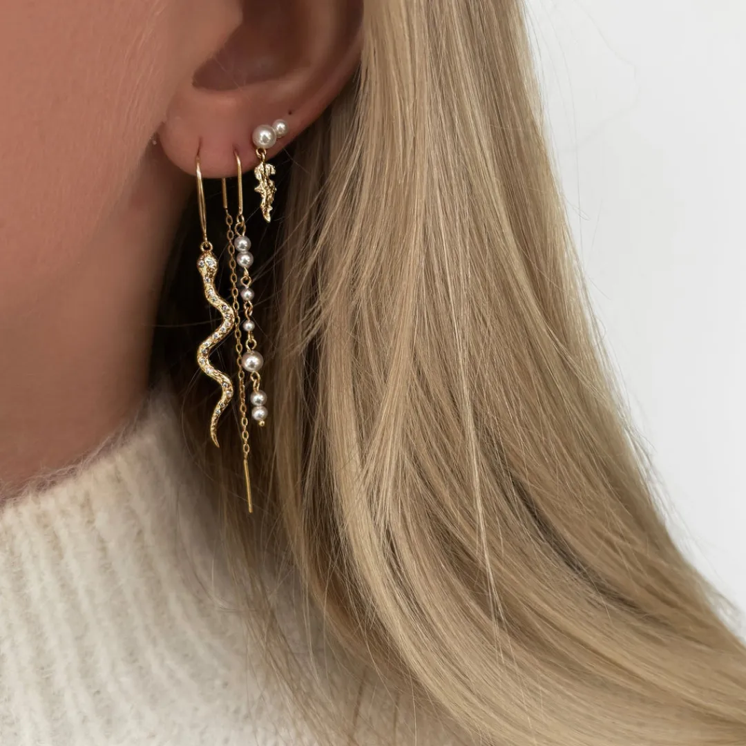 Nava Copenhagen Ørekroge | Øreringe>Cobra Earrings - Gold Plated