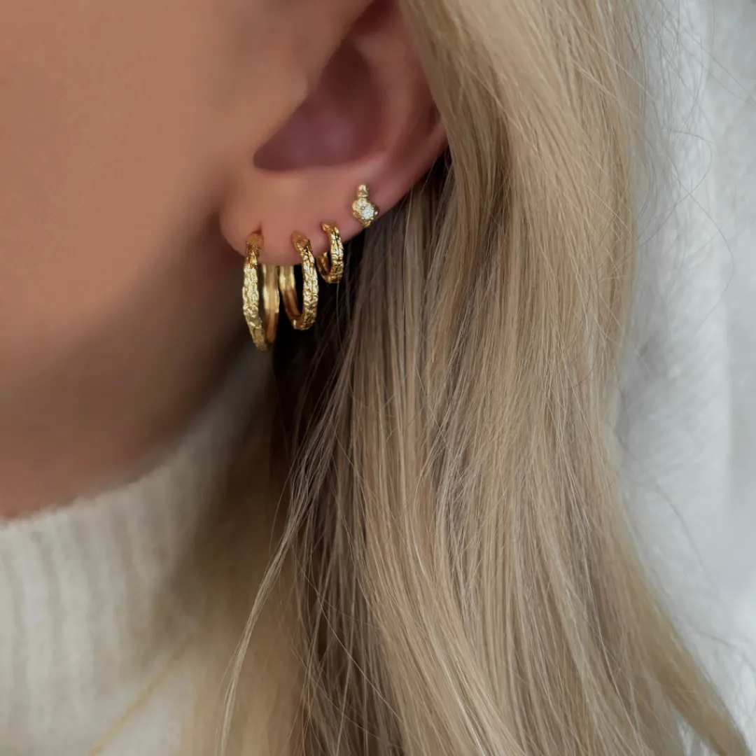 Nava Copenhagen Øreringe | Hoops>Elio Earrings M - Gold plated