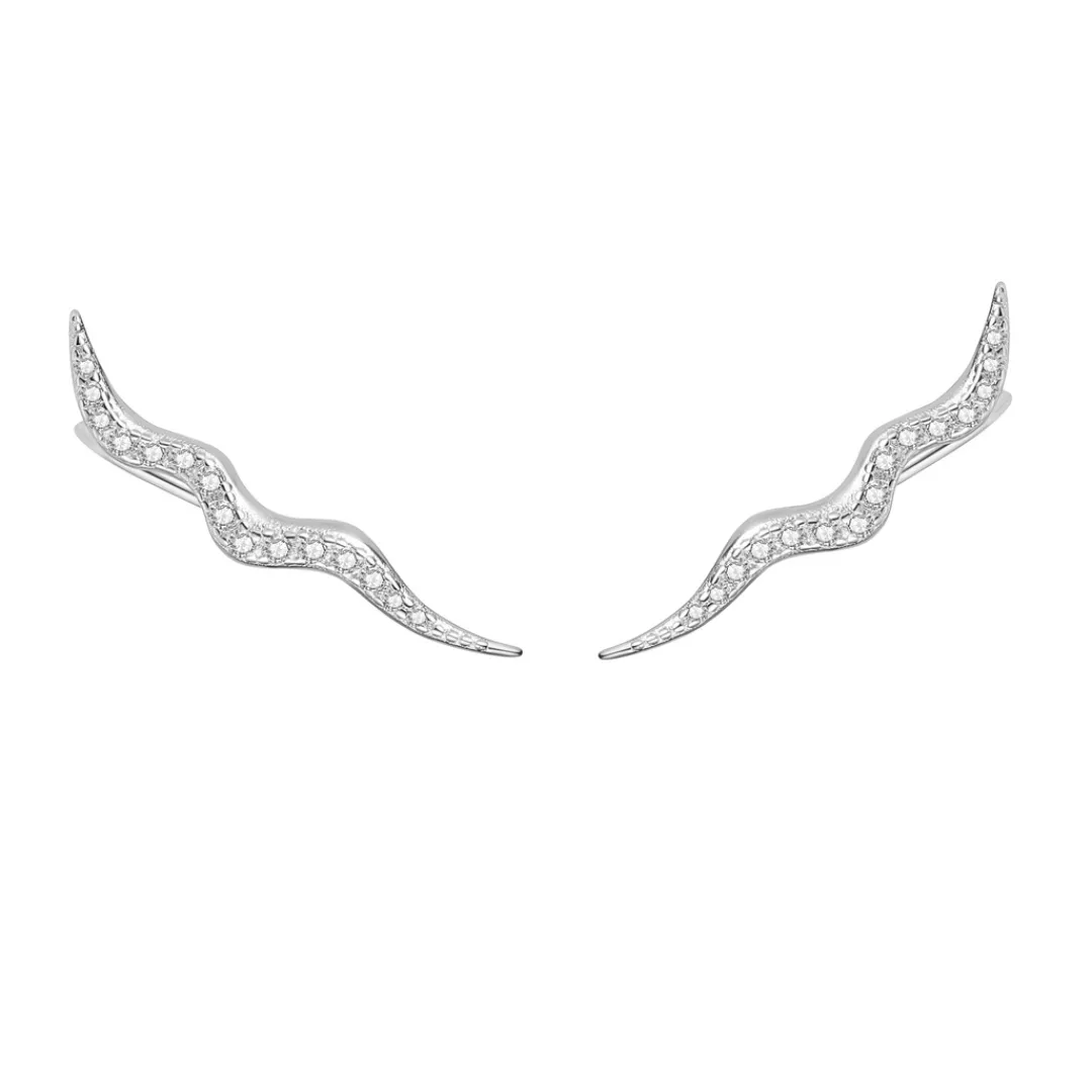 Nava Copenhagen Ørestikker | Ear Climbers>Esther Ear Climber - Silver