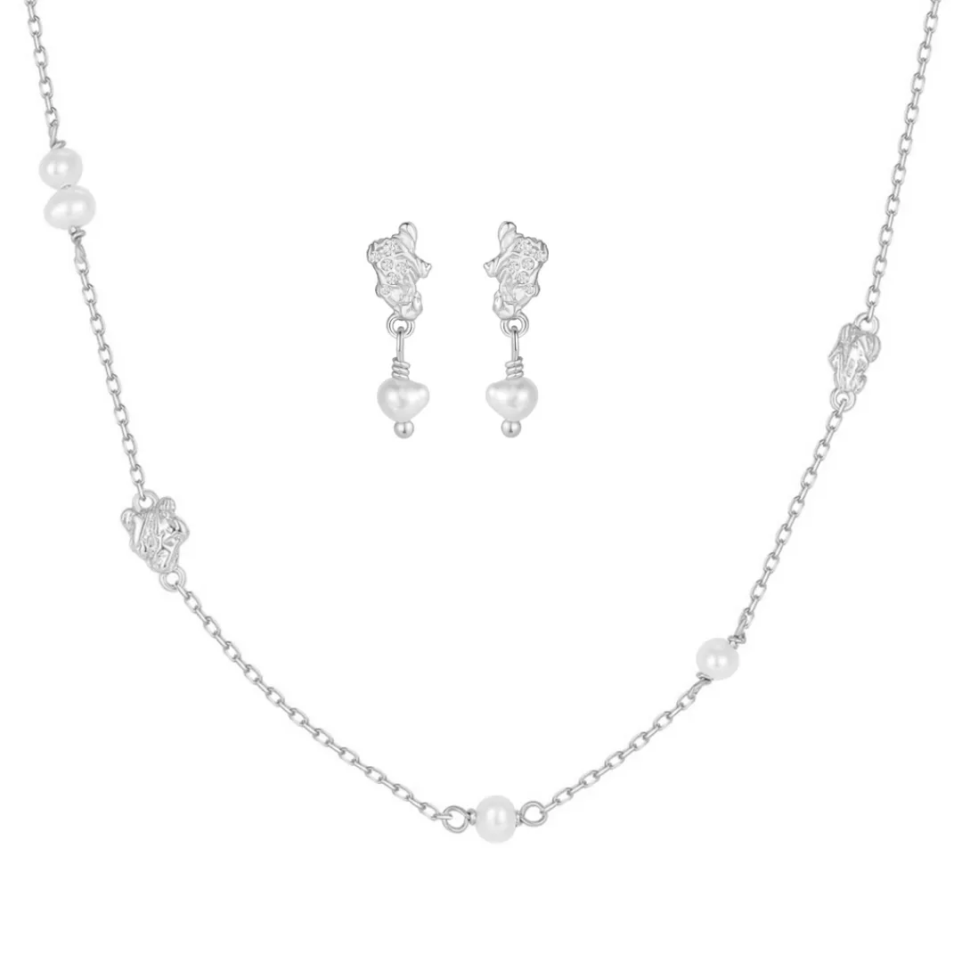 Nava Copenhagen Halskæder | Øreringe>Jewelry Set | Ember Necklace &amp; Ainoa Earrings - Silver