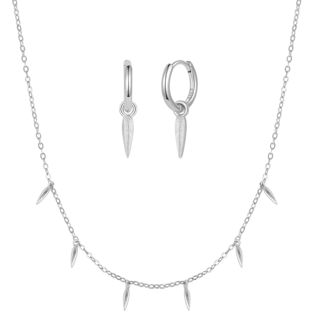 Nava Copenhagen Øreringe | Halskæder>Jewelry Set | Jia Necklace &amp; Luli Earrings - Silver