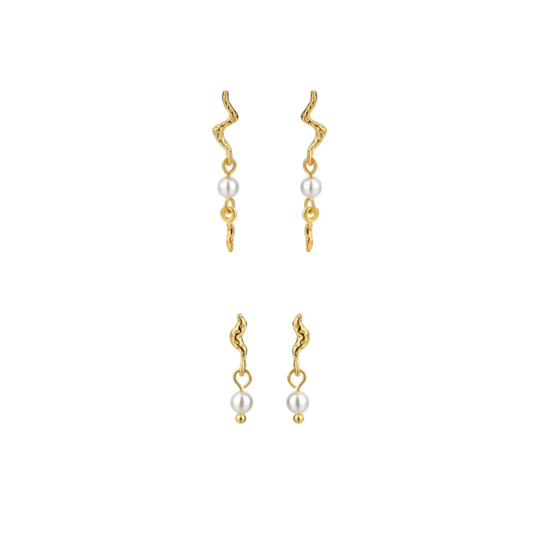 Nava Copenhagen Ørestikker | Øreringe>Jewelry Set | Kai &amp; Aquarius Earrings - Gold Plated