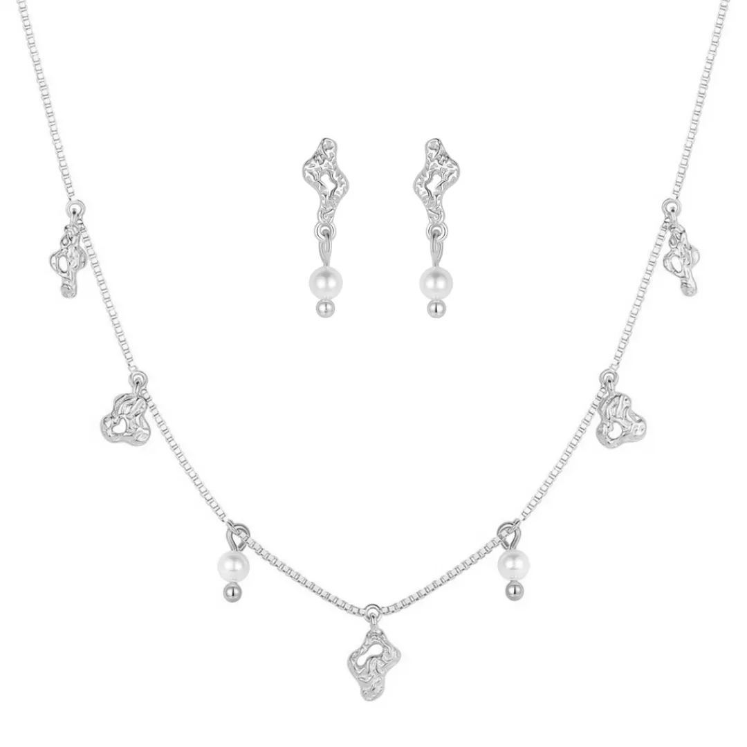 Nava Copenhagen Halskæder | Øreringe>Jewelry Set | Sedna Necklace &amp; Maree Earrings - Silver