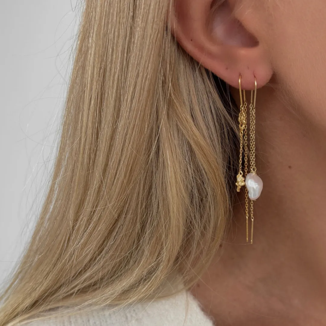 Nava Copenhagen Øreringe | Øretråde>Kaliya Earrings - Gold Plated