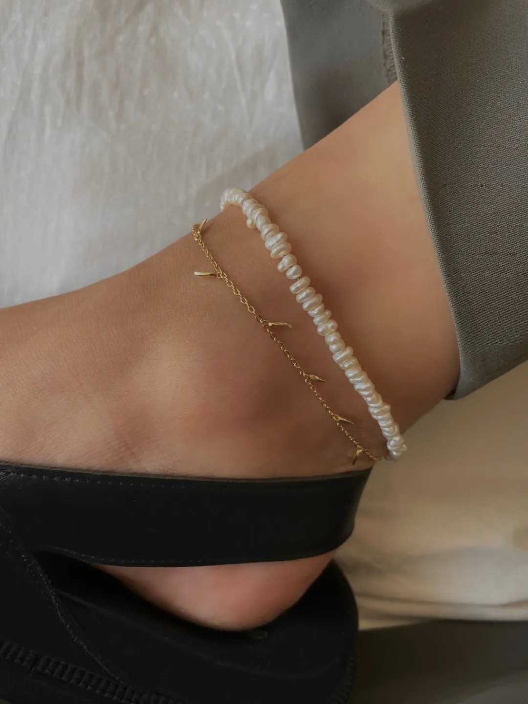 Nava Copenhagen Ankelkæder>Lisha Anklet - Gold Plated
