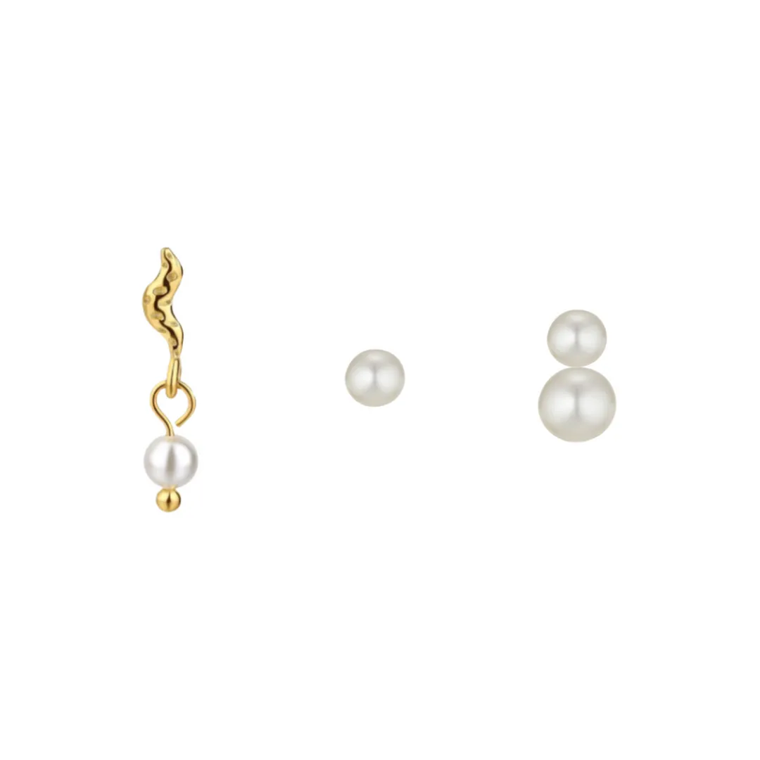 Nava Copenhagen Ørestikker | Øreringe>Nava Box #Pearl Love - Gold Plated