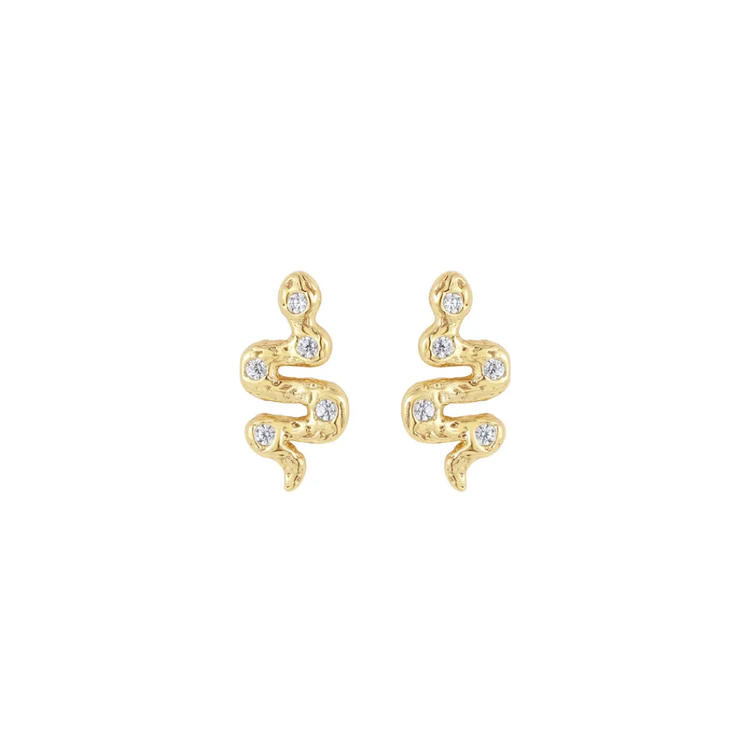 Nava Copenhagen Ørestikker | Øreringe>Python Petite Studs - Gold Plated