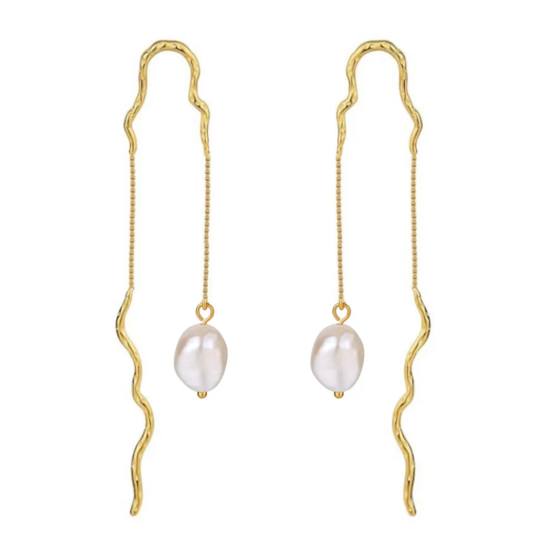 Nava Copenhagen Øreringe | Øretråde>Raja Earrings - Gold Plated